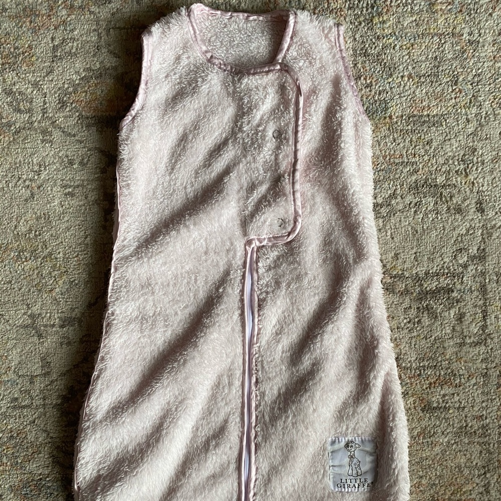 Little Giraffe Chenille baby girl sleep sack